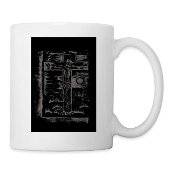 Expressionist_Crucifixion_Woodcut_Art - Tasse - Weiß - Rechts