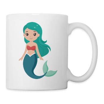 Mädchen-Meerjungfrau - Tasse - Weiß - Rechts