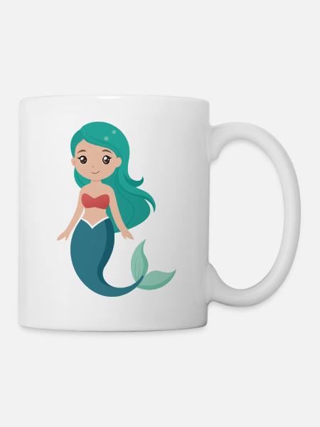 Mädchen-Meerjungfrau - Tasse - Weiß