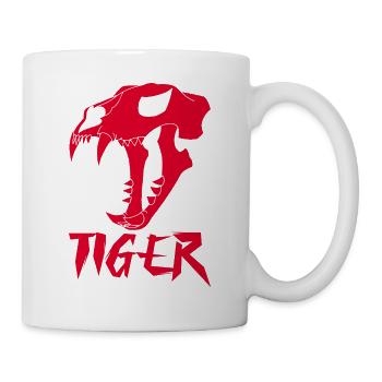 Tigerschädel (Rot) - Tasse - Weiß - Rechts