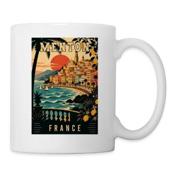 Entdecken Sie die französische Riviera und Menton in Frankreich - Tasse - Weiß - Rechts