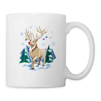 Winterrentiere im geometrischen Stil - Tasse - Weiß - Rechts