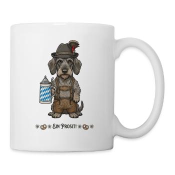 Dackel Trachtenhund Bierkrug Bayerische Tradition - Tasse - Weiß - Rechts