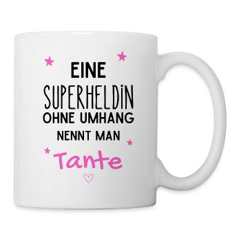 Tante Superheldin - Tasse - Weiß - Rechts