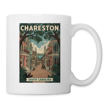 Entdecken Sie die historische Stadt Charleston in South Carol - Tasse - Weiß - Rechts