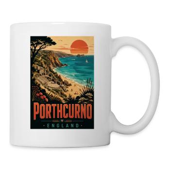 Entdecken Sie die Cornwall-Küste von Porthcurno in England - Tasse - Weiß - Rechts