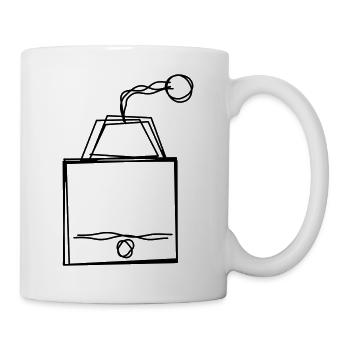 Kaffeemühle handgezeichnet - Tasse - Weiß - Rechts