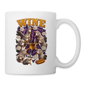 Weinliebhaber Möwen Weintrinken Weinhumor - Tasse - Weiß - Rechts