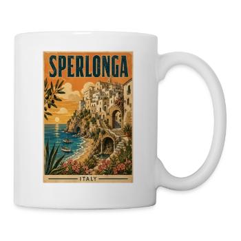Entdecken Sie die italienische Strandstadt Sperlonga in Italien - Tasse - Weiß - Rechts