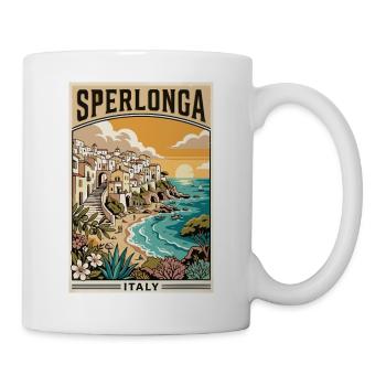 Erkunden Sie die italienische Strandstadt Sperlonga in Italien - Tasse - Weiß - Rechts