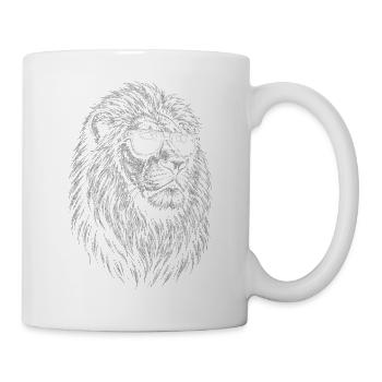 Löwe mit Sonnenbrille  - Tasse - Weiß - Rechts
