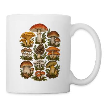 Vintage Pilze Sammler Natur Liebhaber T-Shirt - Tasse - Weiß - Rechts