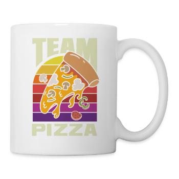 Team Pizza Lustiger Pizza Lover Spruch - Tasse - Weiß - Rechts