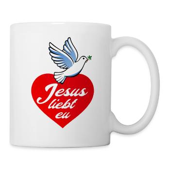 Jesus liebt eu - Tasse - Weiß - Rechts