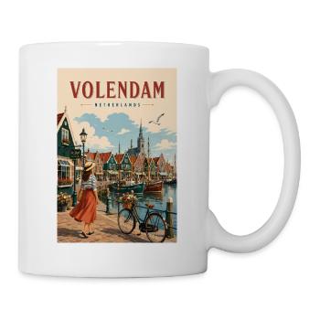 Erleben Sie das Küstendorf Volendam, Niederlande - Tasse - Weiß - Rechts