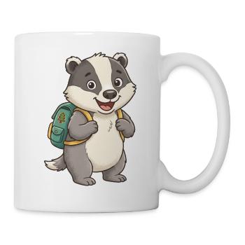 Waldfreund Dachs mit Rucksack - Tasse - Weiß - Rechts