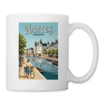 Entdecken Sie die elegante Stadt Nantes in Frankreich - Tasse - Weiß - Rechts