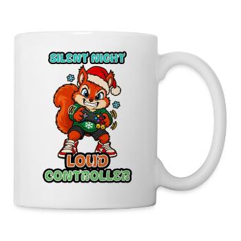 Stille Nacht Lauter Controller Weihnachts-Eichhörnchen - Tasse - Weiß - Rechts