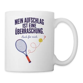 Aufschlag Überraschung Auch für mich Tennis - Tasse - Weiß - Rechts