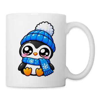Süßer Winterblaupinguin - Tasse - Weiß - Rechts