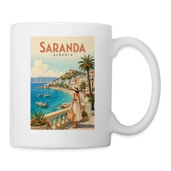Entdecken Sie die albanische Riviera und Saranda - Tasse - Weiß - Rechts