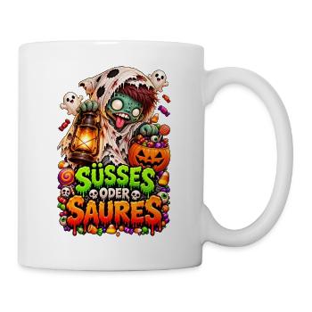 Süsses oder Saures Monster Halloween - Tasse - Weiß - Rechts