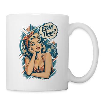 Retro Pin-Up Girl - EDM Time Festival Design - Tasse - Weiß - Rechts