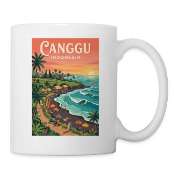 Entdecken Sie die tropische Küste, Bali und Canggu, Indonesien, - Tasse - Weiß - Rechts