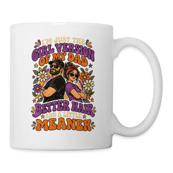 Mädchenversion meines Vaters Besseres Haar, gemeiner Retro - Tasse - Weiß - Rechts