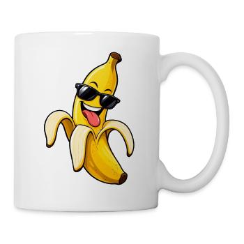 Schicke Bananen-Schwarzbrille - Tasse - Weiß - Rechts