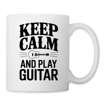 Bleib ruhig und spiel Gitarre - Tasse - Weiß - Rechts