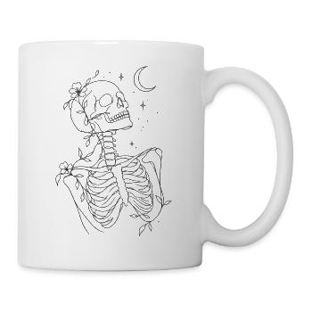Skelett im Mondschein - Tasse - Weiß - Rechts