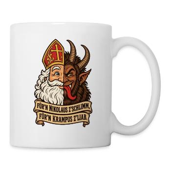 Nikolaus zu schlimm Krampus zu lieb - Tasse - Weiß - Rechts