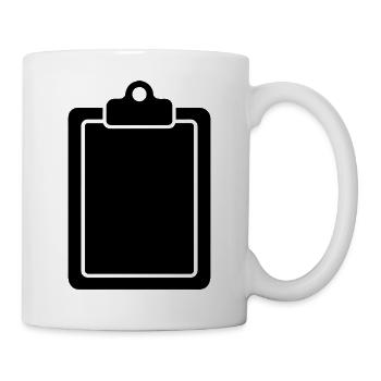 Klemmbrett - Tasse - Weiß - Rechts