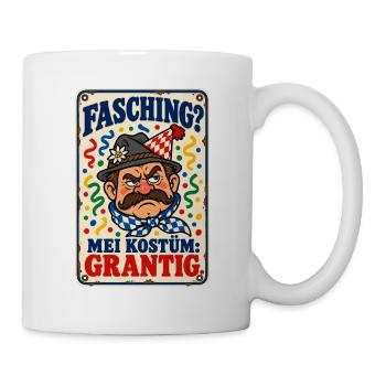 Fasching Kostüm grantig - Tasse - Weiß - Rechts