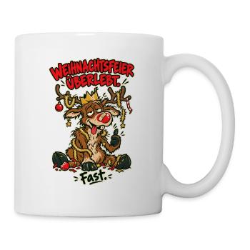 Weihnachtsfeier überlebt Fast - Tasse - Weiß - Rechts
