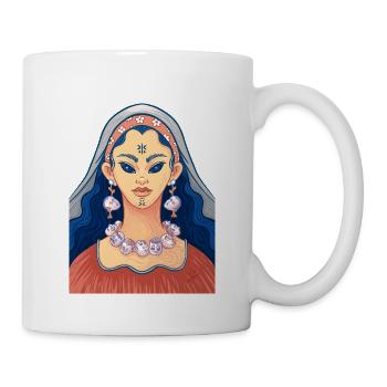 Hexe mit menschlichen Ohrringen und Halskette - Tasse - Weiß - Rechts