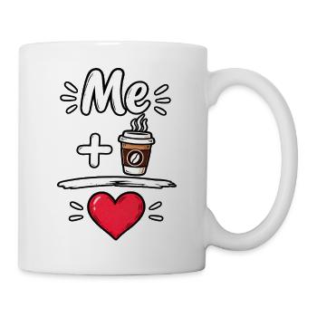 Süßer Kaffeeliebhaber Valentine Aesthetic Heart Brew - Tasse - Weiß - Rechts