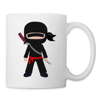 Ninja Cartoon mit Schwert - Tasse - Weiß - Rechts