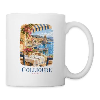 Collioure Seaside Cafe Dreams in Frankreich - Tasse - Weiß - Rechts