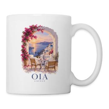Oia Griechenland Vintage-Sommer-Charme - Tasse - Weiß - Rechts