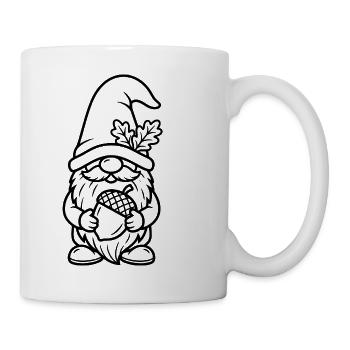 Herbst Wichtel Eichel Gnom Kinder T-Shirt - Tasse - Weiß - Rechts