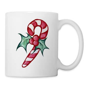 Candy Cane Holly Festliches Thema - Tasse - Weiß - Rechts