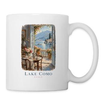 Der Comer See durch ein offenes Fenster - Tasse - Weiß - Rechts