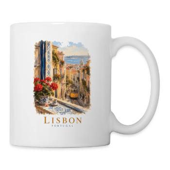 Portugiesischer Charme der Altstadt von Lissabon - Tasse - Weiß - Rechts