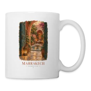 Träume vom marokkanischen Brunnen von Marrakesch - Tasse - Weiß - Rechts