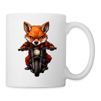 Motorrad Fuchs - Tasse - Weiß - Rechts