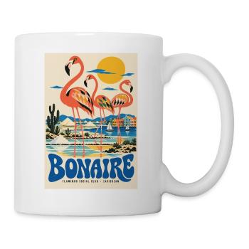 Erleben Sie Bonaire und retro niederländische Karibik-Vibes - Tasse - Weiß - Rechts