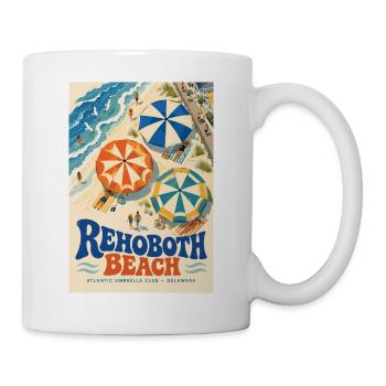 Erkunden Sie den Rehoboth Beach in Delaware Retro Seaside - Tasse - Weiß - Rechts