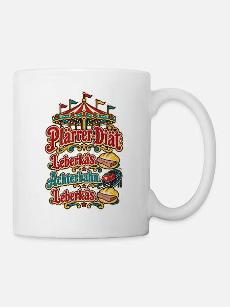Plärrer-Diät Leberkäs Achterbahn - Tasse - Weiß